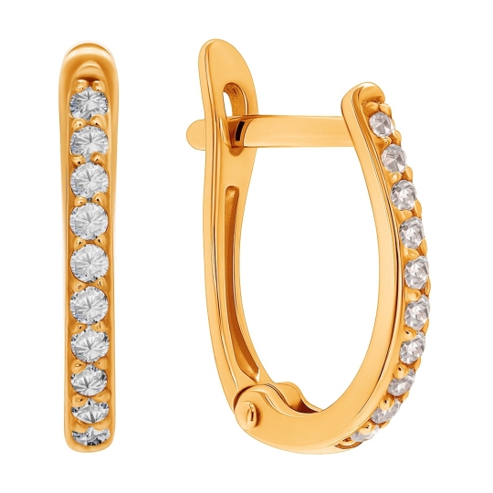 Серьги из золота с фианитами