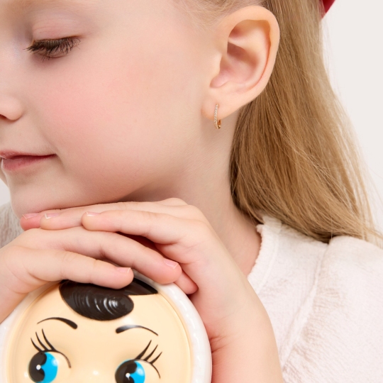 Серьги из золота с фианитами