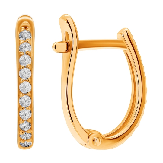 Серьги из золота с фианитами