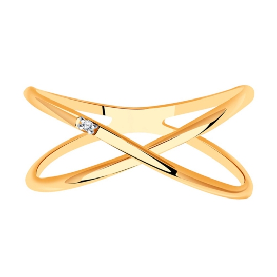 Кольцо из золота с фианитом