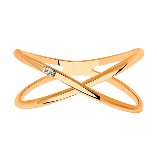 Кольцо из золота с фианитом