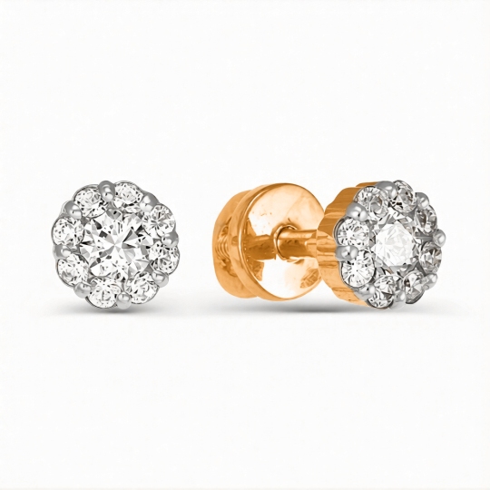 Серьги из золота с фианитами