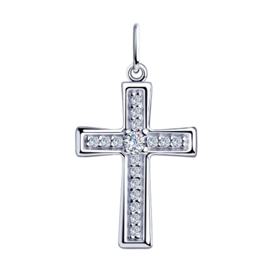 Подвеска из серебра с фианитами