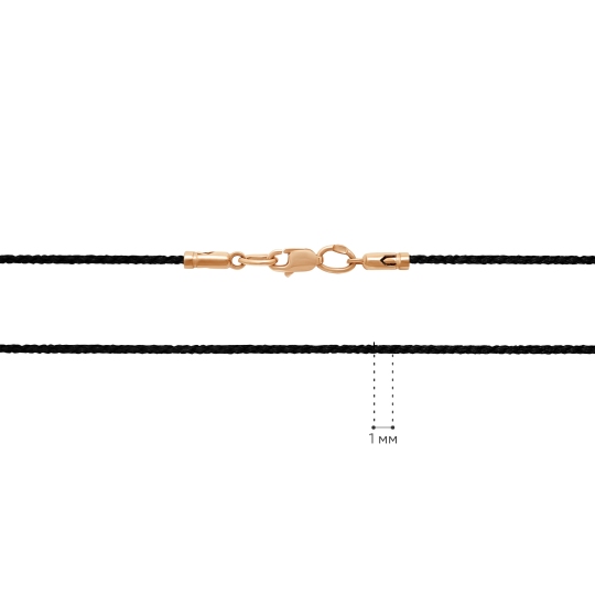 Шнурок из черного текстиля с золотым замком