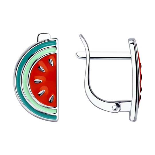Серьги из серебра с эмалью