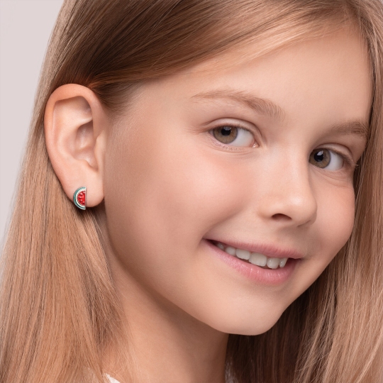 Серьги из серебра с эмалью 