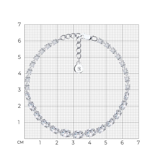 Браслет из серебра с фианитами