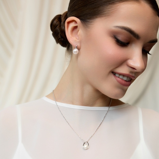 Серьги из серебра с жемчугом