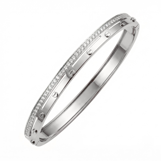 Браслет из белого золота с фианитами