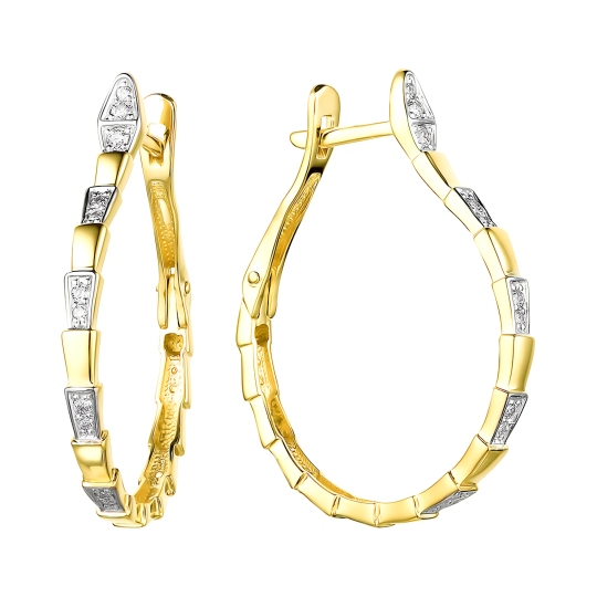 Серьги из лимонного золота с фианитами