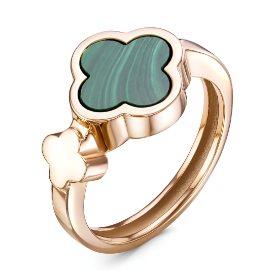 Кольцо из золота с малахитом