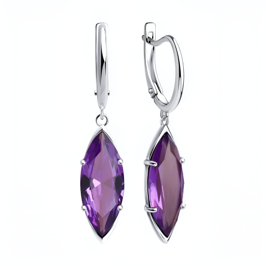 Серьги из серебра с аметистами