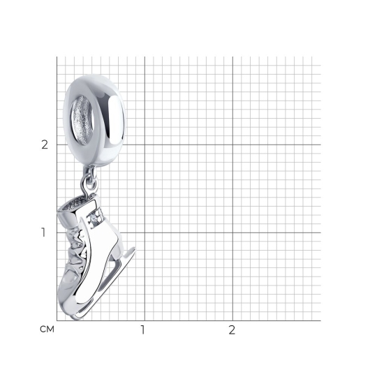 Подвеска-шарм из серебра с фианитами 