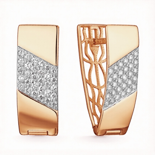 Серьги из золота с фианитами