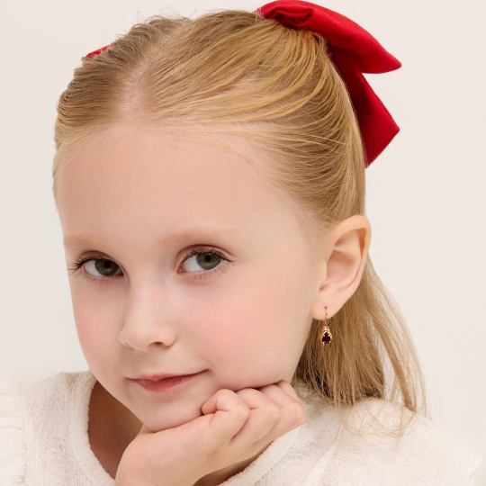 Серьги из золота с гранатами