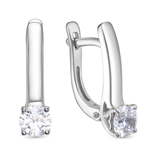 Серьги из белого золота с бриллиантами 0,8 ct