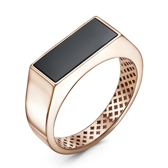 Кольцо-печатка из золота с ониксом