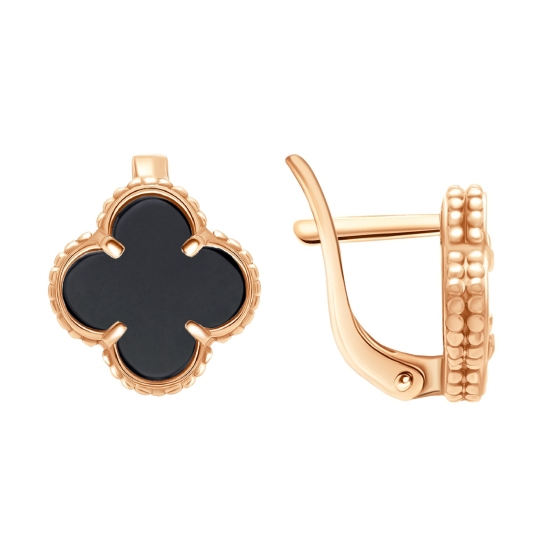 Серьги из золота с ониксами