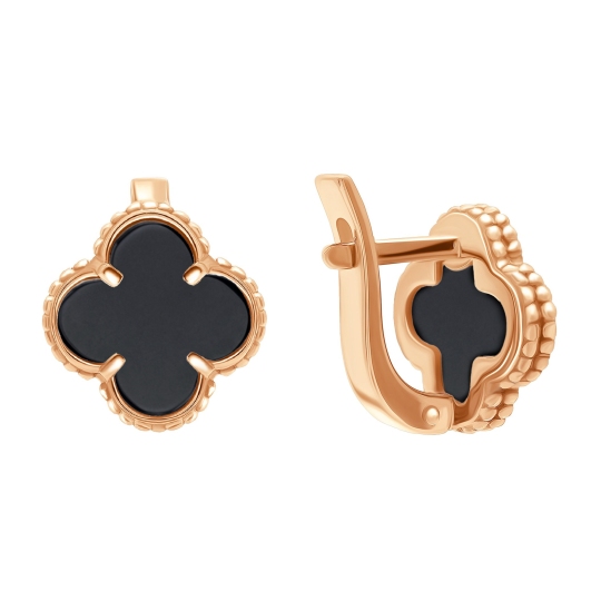 Серьги из золота с ониксами