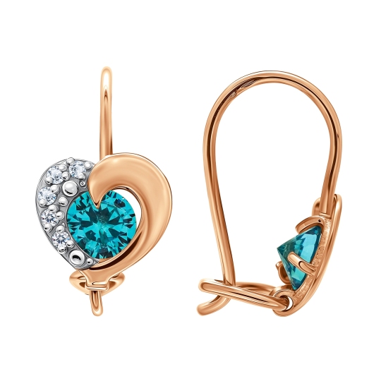 Серьги из золота с фианитами