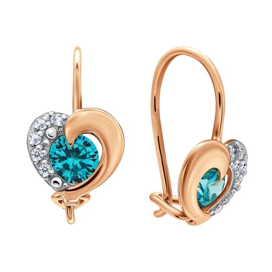 Серьги из золота с фианитами