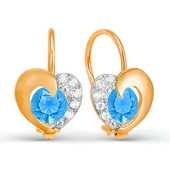 Серьги из золота с фианитами