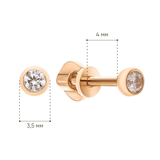 Серьги из золота с фианитами