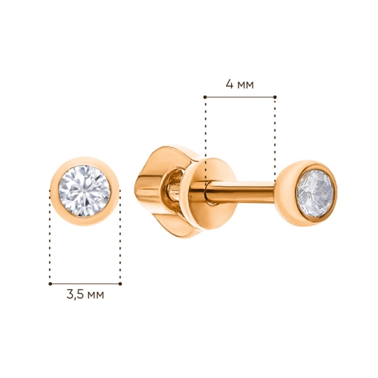 Серьги из золота с фианитами