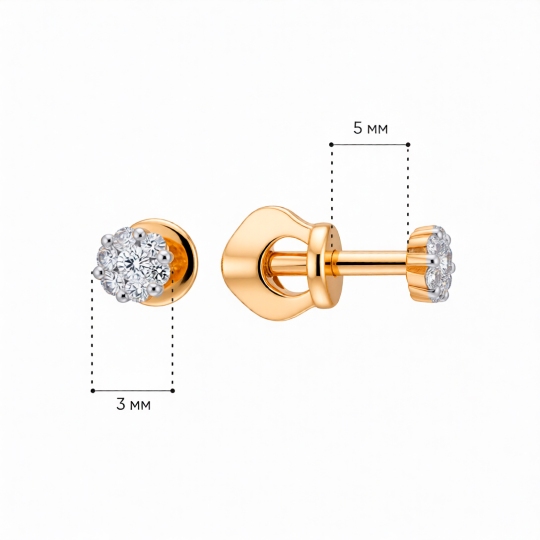 Серьги из золота с фианитами