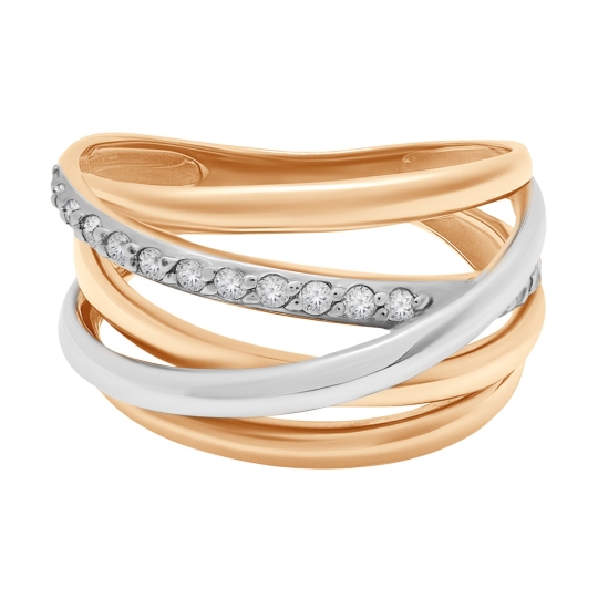 Кольцо из золота с фианитами