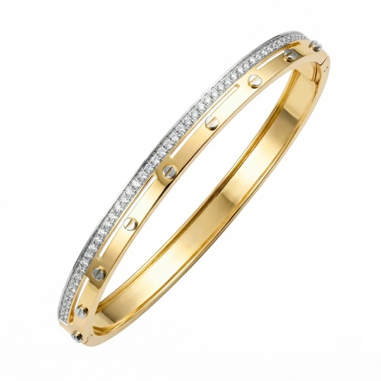 Браслет из лимонного золота с фианитами