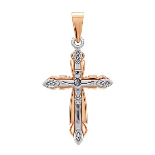 Подвеска-крест из золота с бриллиантами