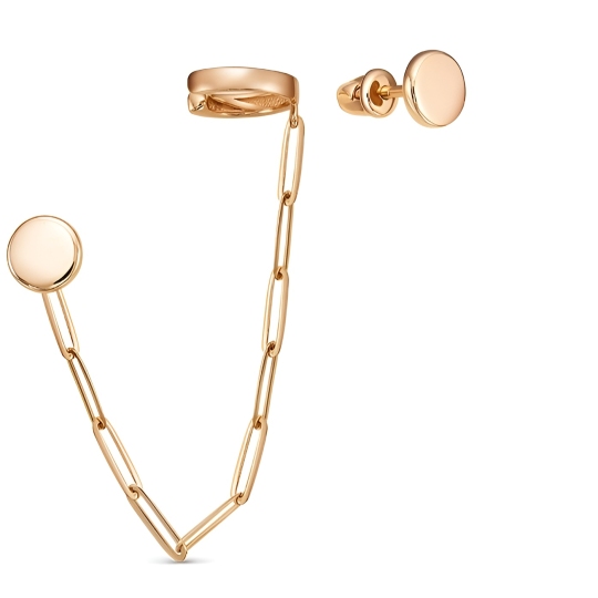 Асимметричные серьги из золота