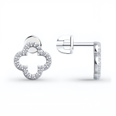 Серьги из серебра с фианитами