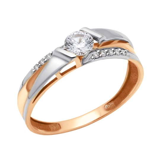 Кольцо из золота с фианитами