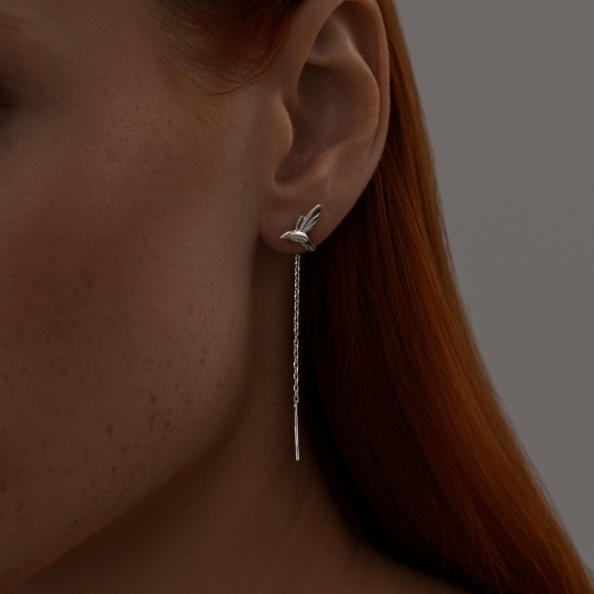 Серьги из серебра с фианитами