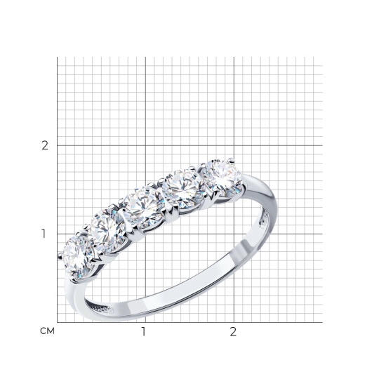 Кольцо из серебра с фианитами