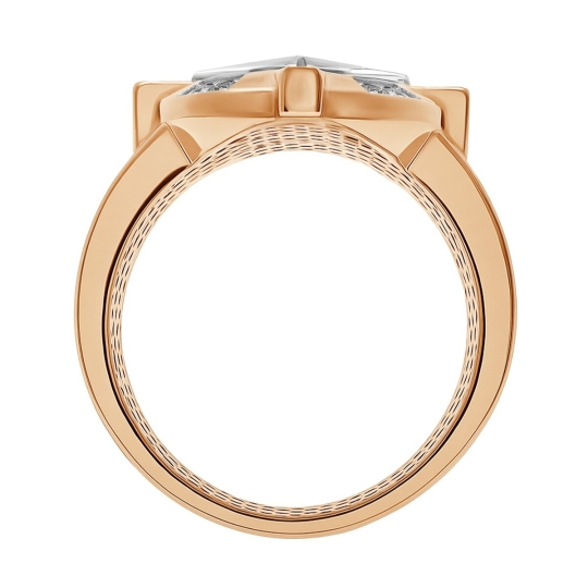 Кольцо из золота с ониксом и фианитами