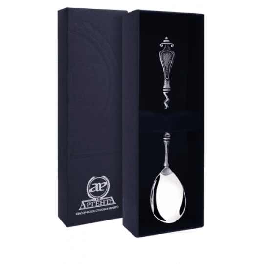 Ложка чайная из серебра с чернением 