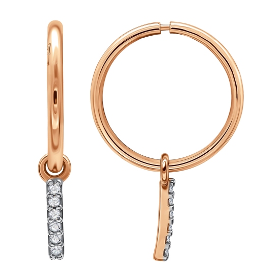 Серьги-трансформеры из золота с фианитами