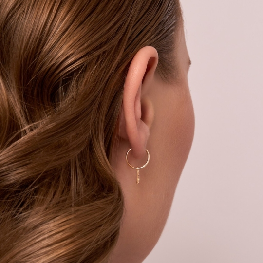 Серьги-трансформеры из золота с фианитами