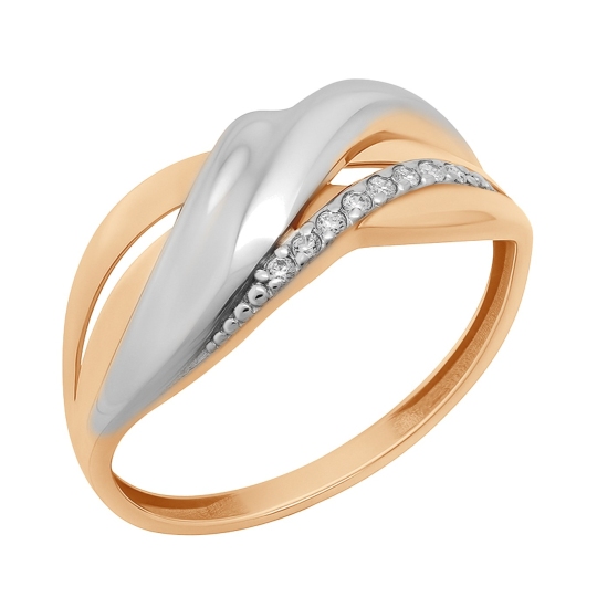 Кольцо из золота с фианитами