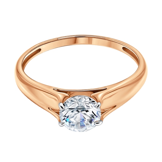 Кольцо из золота с фианитом