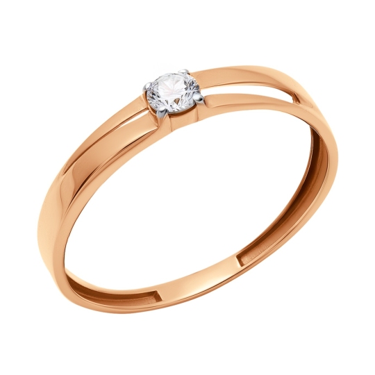 Кольцо из золота с фианитом