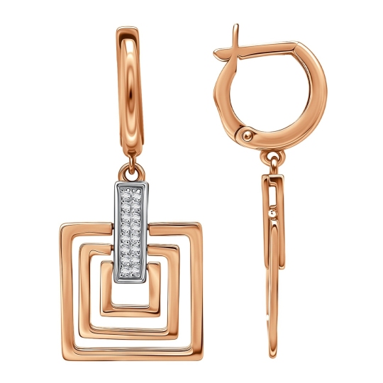 Серьги из золота с фианитами