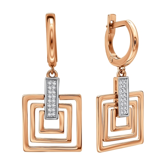 Серьги из золота с фианитами