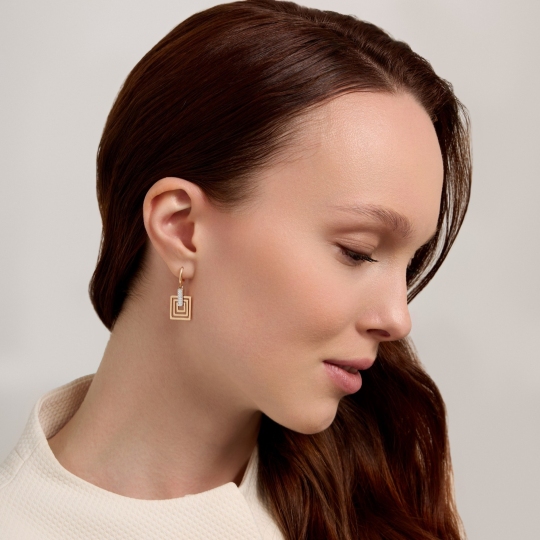 Серьги из золота с фианитами