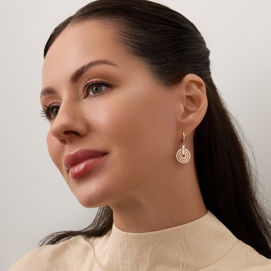 Серьги из золота с фианитами