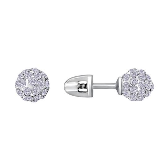 Серьги из серебра с ювелирными кристаллами