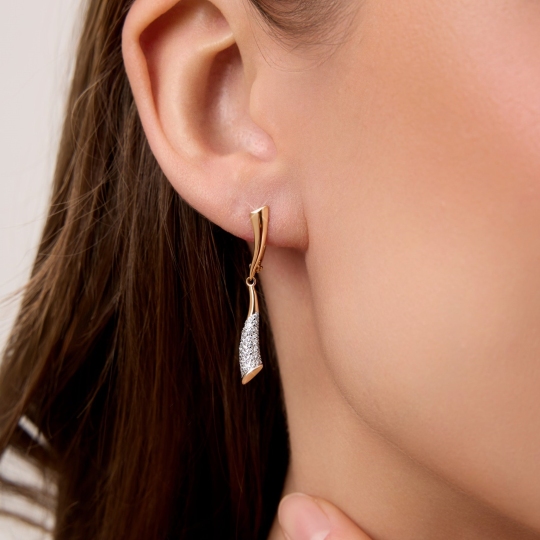 Серьги из золота с фианитами